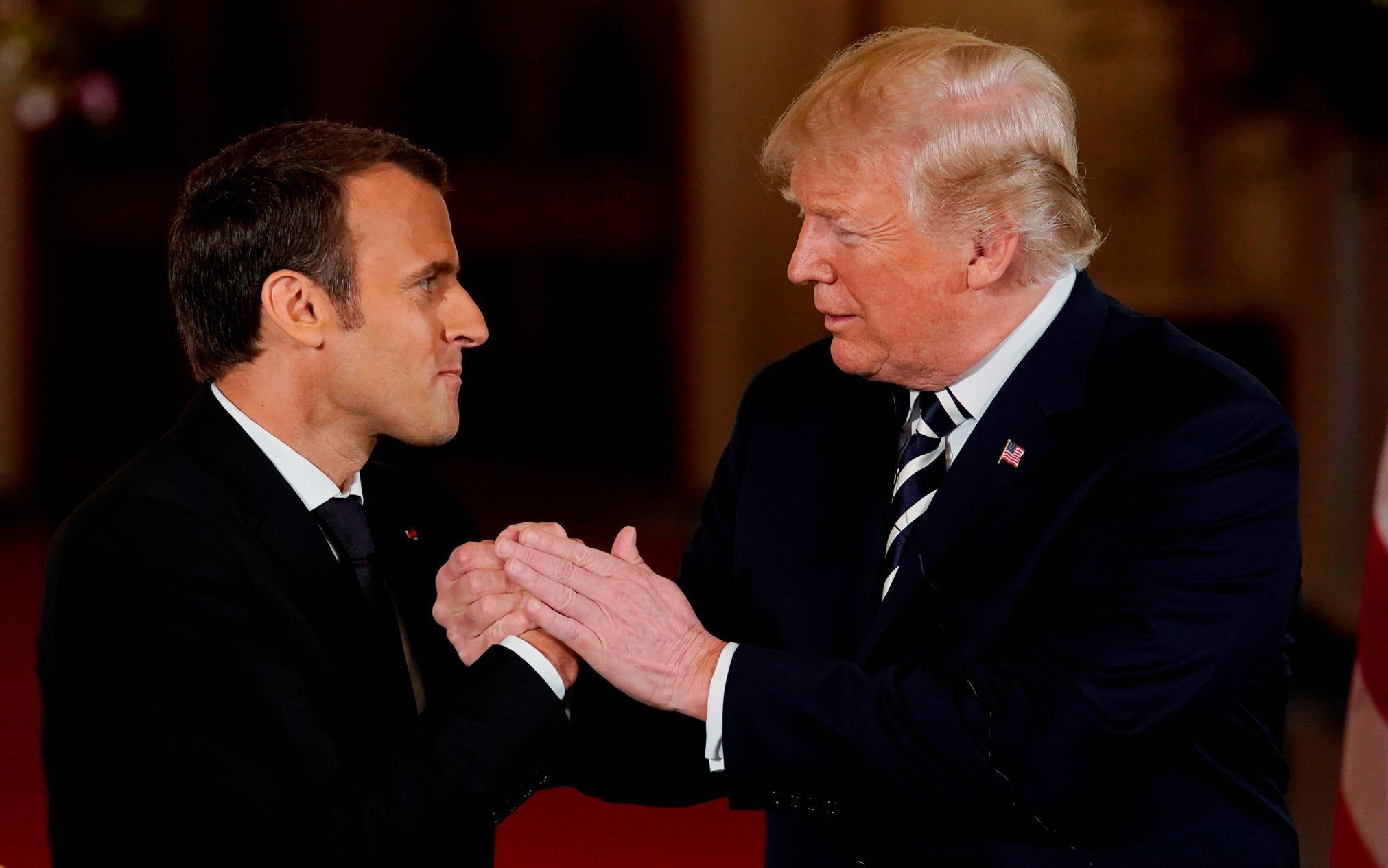 Emmanuel Macron na návštěvě u Donalda Trumpa v Bílém domě