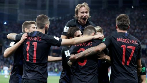 Chorvati slaví v zápase Argentina - Chorvatsko na MS 2018