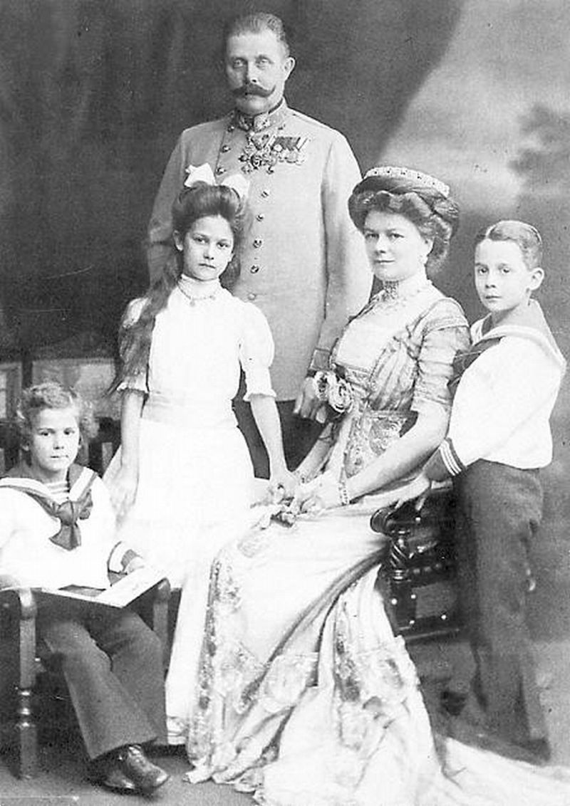 František Ferdinand D´Este s rodinou.