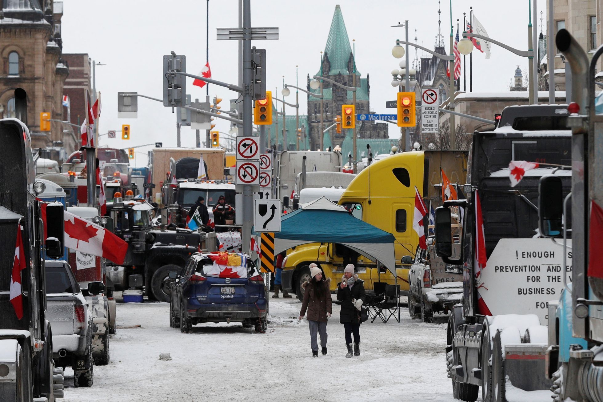 kanada, ottawa, covid, protest, únor 2022
