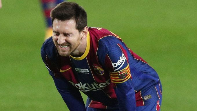 Lionel Messi v utkání proti Valencii.