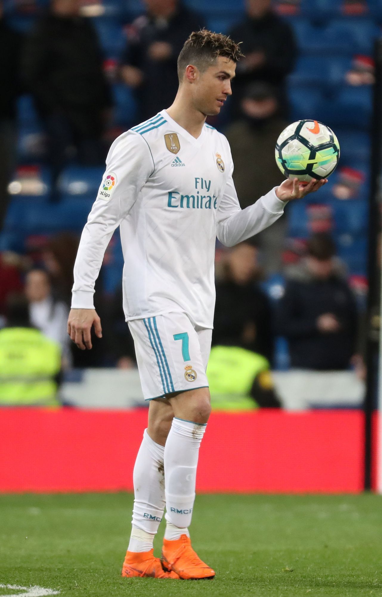 fotbal, španělská liga 2017/2018, Real Madrid - Girona (6:3), Cristiano Ronaldo po jednom ze svých čtyř gólů