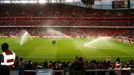 Emirates Stadium těsně před zápasem Arsenalu.