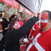 Pochod fanoušků Slavie na derby