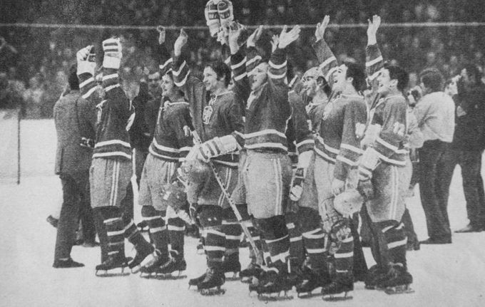 Československá radost na MS v hokeji 1972.