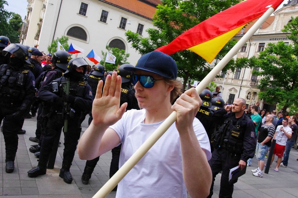 Demonstrace proti imigrantům v Brně