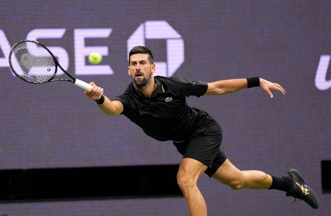 Novak Djokovič v utkání 3. kola US Open 2025