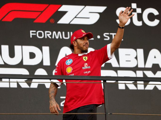 Pilot F1 Lewis Hamilton během Velké ceny Saúdské Arábie F1 2025