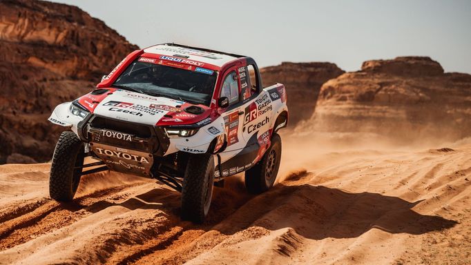 Tomáš Ouředníček (Toyota) na trati Rallye Dakar 2024