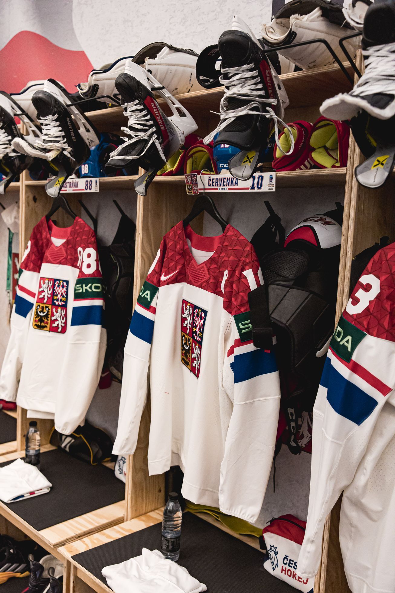 Česká šatna na MS v hokeji 2025 v Herningu