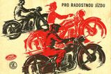 Prospekt Mototechny, lákající v roce 1953 ke koupi motocyklu Jawa nebo ČZ.