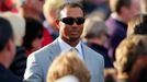 Americký golfista Tiger Woods při zahájení 39. Ryder Cupu v americkém Medinahu.