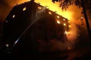 Požár skladu chmele ve Mšeci