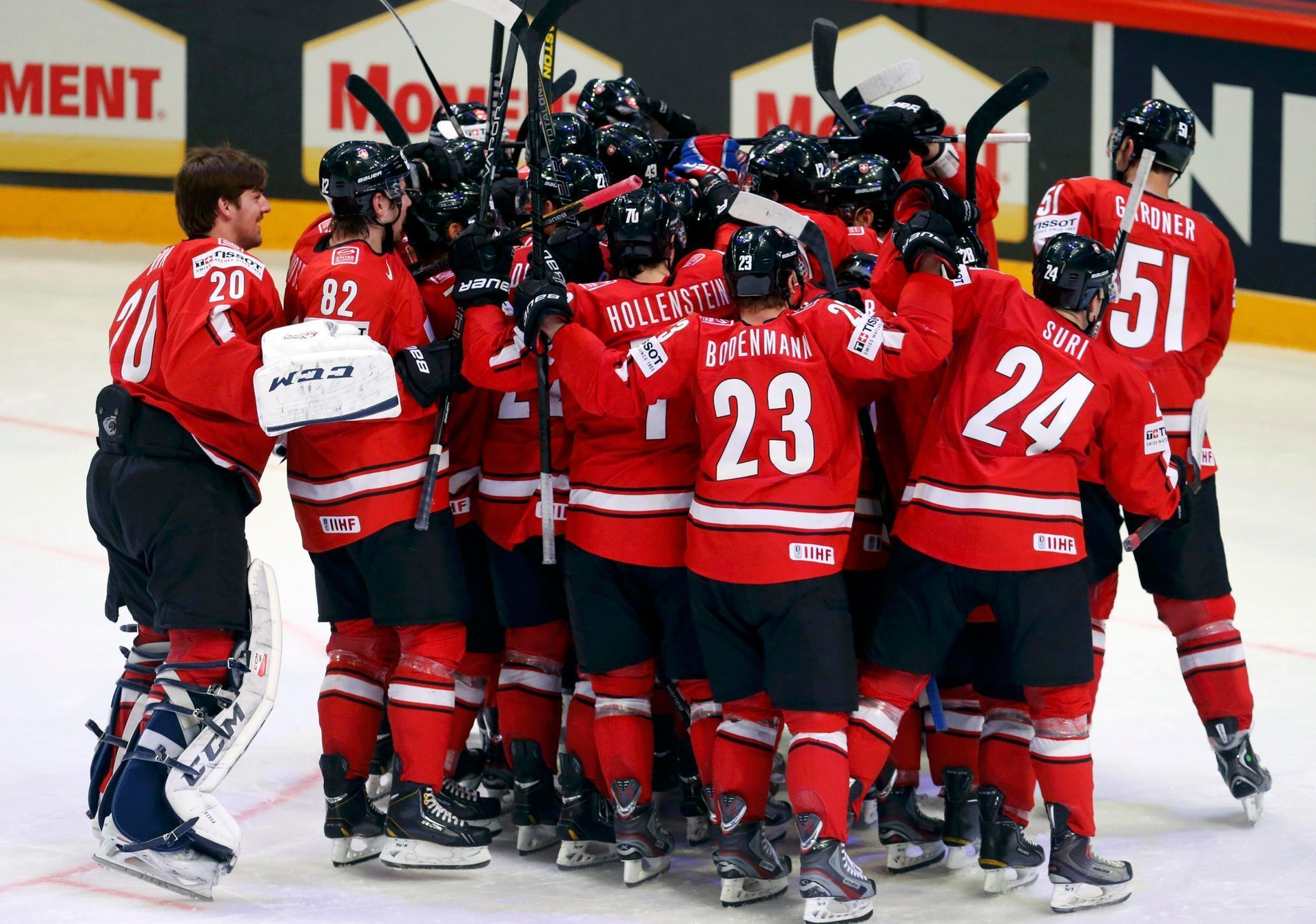 MS v hokeji 2013, Kanada - Švýcarsko: radost Švýcarů