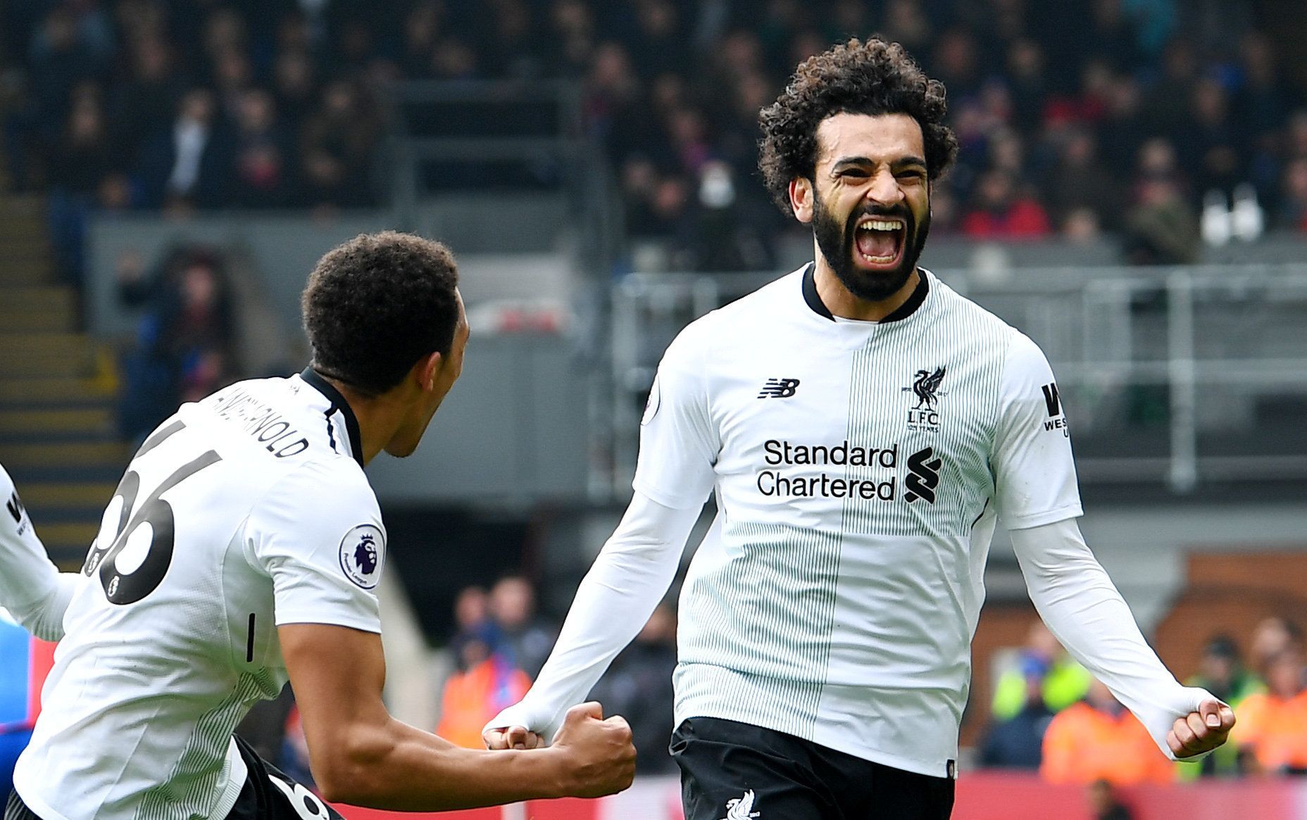 Mohamed Salah slaví gól Liverpoolu
