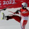 Oslava Beata Feuze v cíli olympijského sjezdu