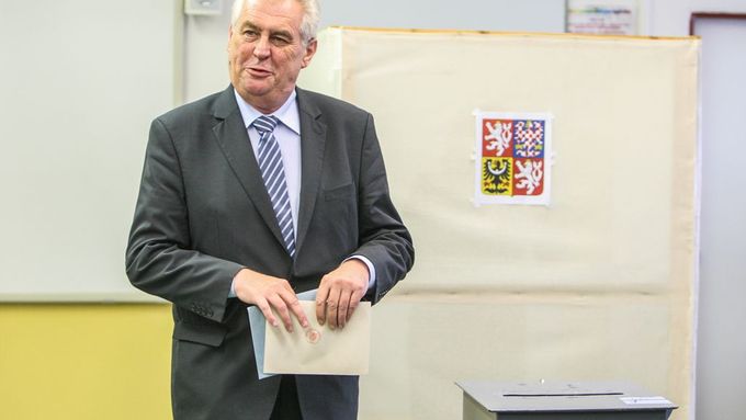 Miloš Zeman u voleb 2013.