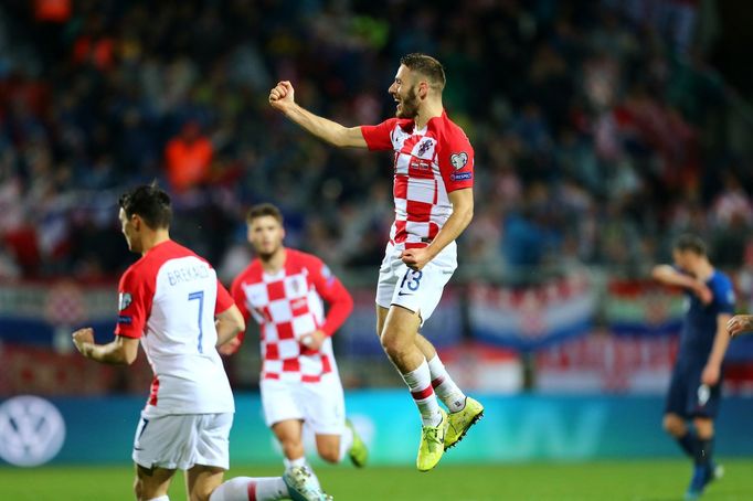 Soccer Football - Euro 2020 Qualifier - Group E - Croatia v Slovakia - HNK Rijeka Stadium, Rijeka, Croatia - November 16, 2019  Croatia's Nikola Vlasic celebrates scoring