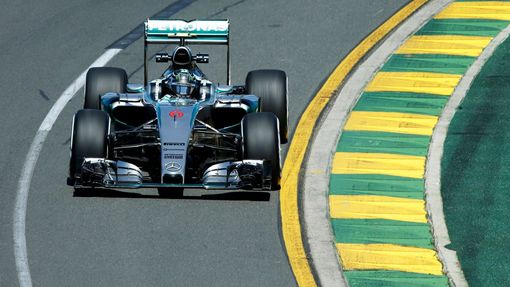 Mercedes Formula One driver Nico Rosberg of Germany drives during the first practice session of the Australian F1 Grand Prix at the Albert Park circuit in Melbourne March