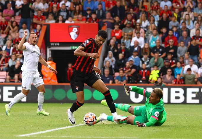 Dominic Solanke z Bournemouthu vyrovnává na 1:1