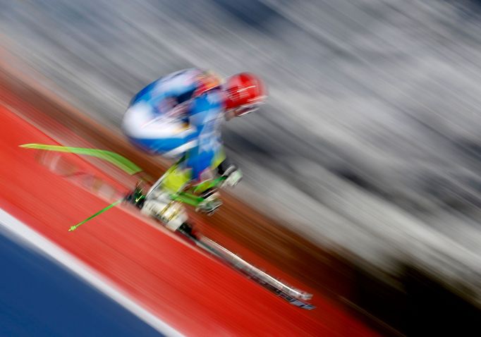 Tréninky na sjezd v Kitzbühelu (Hahnenkamm, 2013) - Andrej Sporn