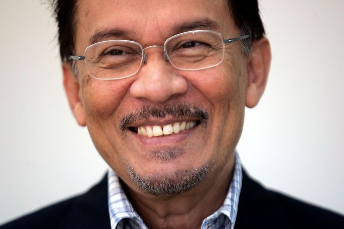 Malajsijský opoziční lídr Anwar Ibrahim na snímku z roku 2008.