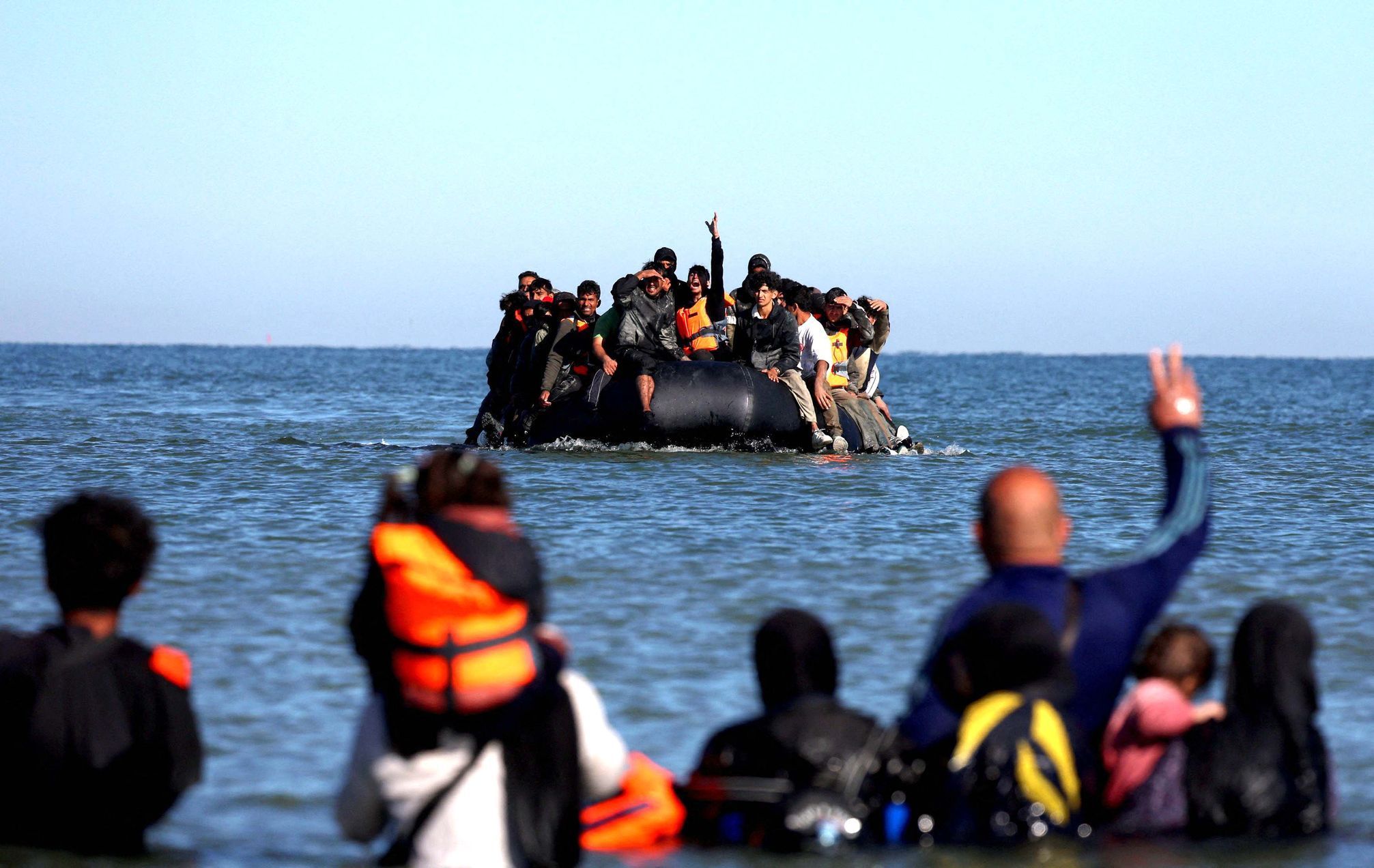 Francie, Velká Británie, migrace, čluny, Lamanšký kanál,