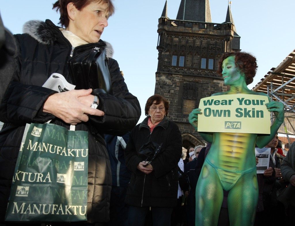 Protest proti stahování zvířat z kůže