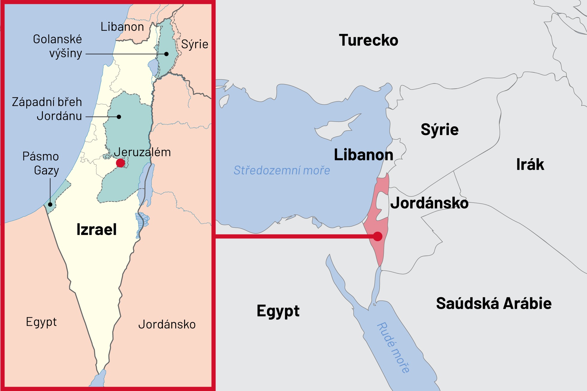 Izrael mapa