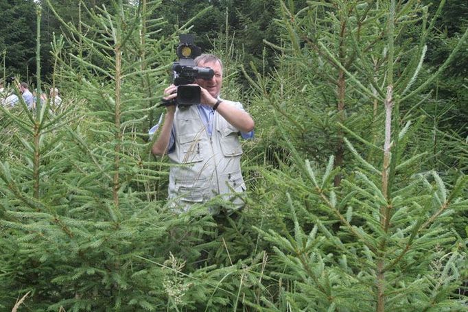 Místo je skryto mezi stromy, nikam odtud není vidět. Kameramani i fotografové byli poněkud zoufalí.