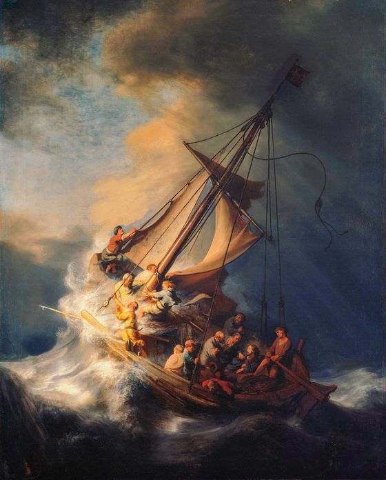 Rembrandtův obraz Bouře na Galilejském jezeře z roku 1633, který byl v roce 1990 odcizen v Muzeu Isabelly Stewartové Gardnerové v Bostonu v USA.