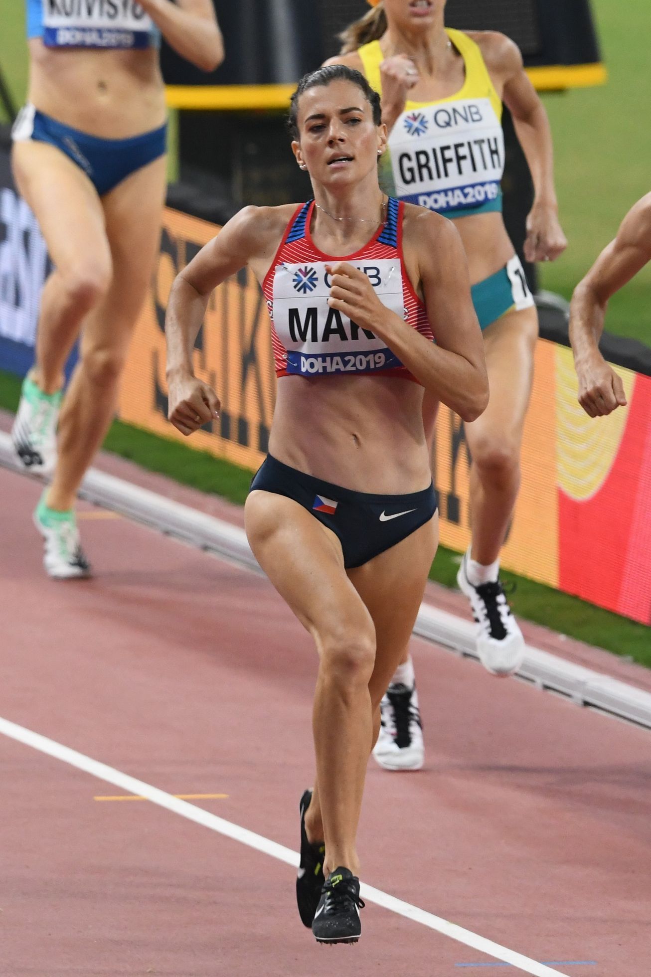 Kristina Mäki po rozběhu na 1500 m na MS 2019