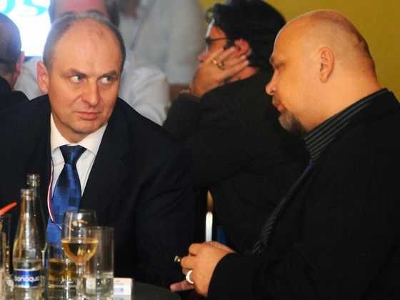 Patrik Oulický a tehdejší místopředseda ODS Petr Gandalovič na kongresu ODS  v roce 2009.