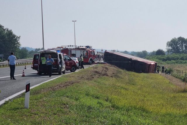 Nehoda autobusu na chorvatské dálnici