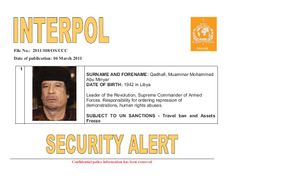 Interpol vydal varování před Kaddáfím a jeho lidmi