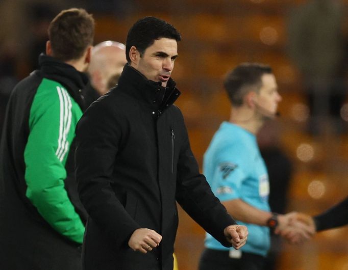 Kouč Arsenalu Mikel Arteta po vítězství nad Wolverhamptonem