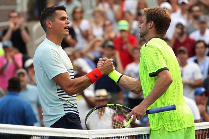 Milos Raonic a Ryan Harrison na US Open