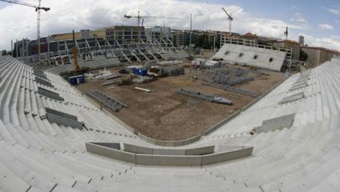 Rozestavěný stadion Slavie Praha, fanoušci se už těší.