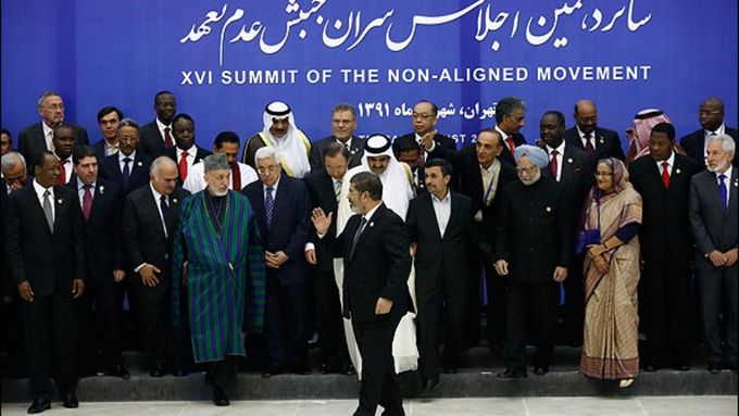 Muhammad Mursí na summitu Hnutí nezávislých zemí.