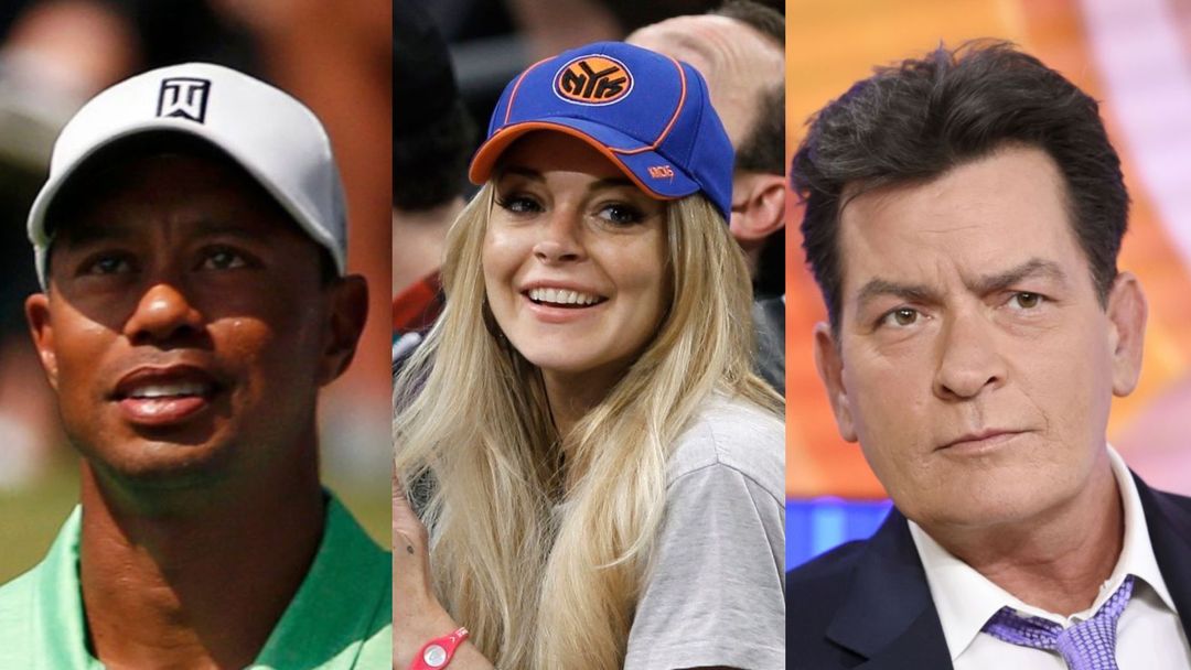 Tiger Woods, Lindsay Lohanová a Charlie Sheen