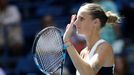 Karolína Plíšková ve čtvrtfinále US Open 2016 s Anou Konjuhovou.