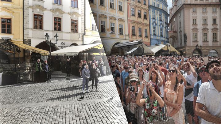 Liduprázdno, exodus turistů. Srovnali jsme ulice Prahy před nouzovým stavem a dnes