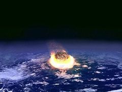 Dopad Chixculubského meteoritu, jak jej vidí umělec NASA.