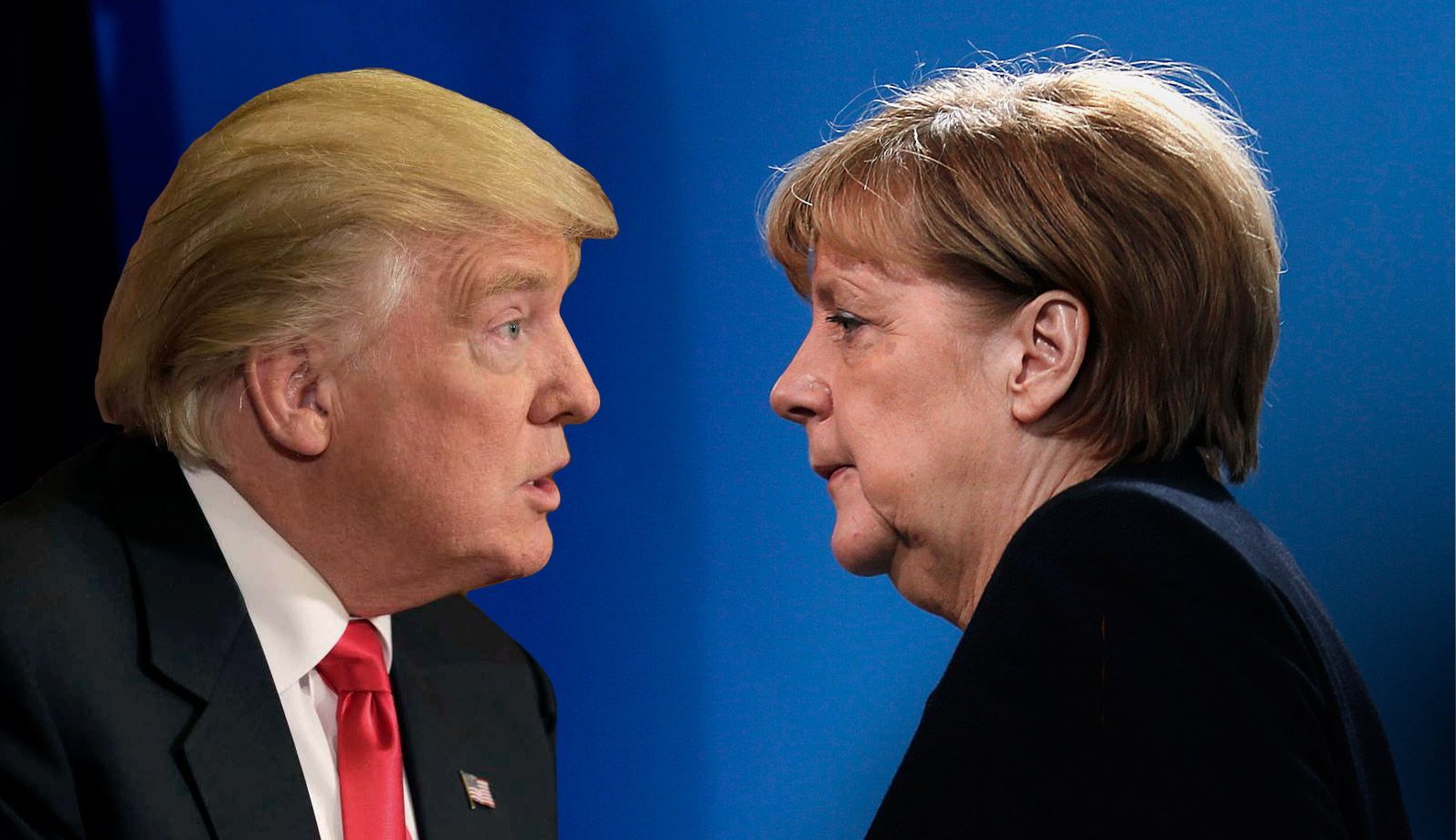 Trump - Merkelová - koláž