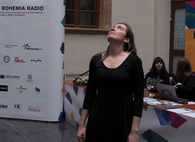 Redaktorka Českého rozhlasu Martina Pouchlá na festivalu Prix Bohemia Radio v Olomouci, kde zvítězila v kategorii Dokument.