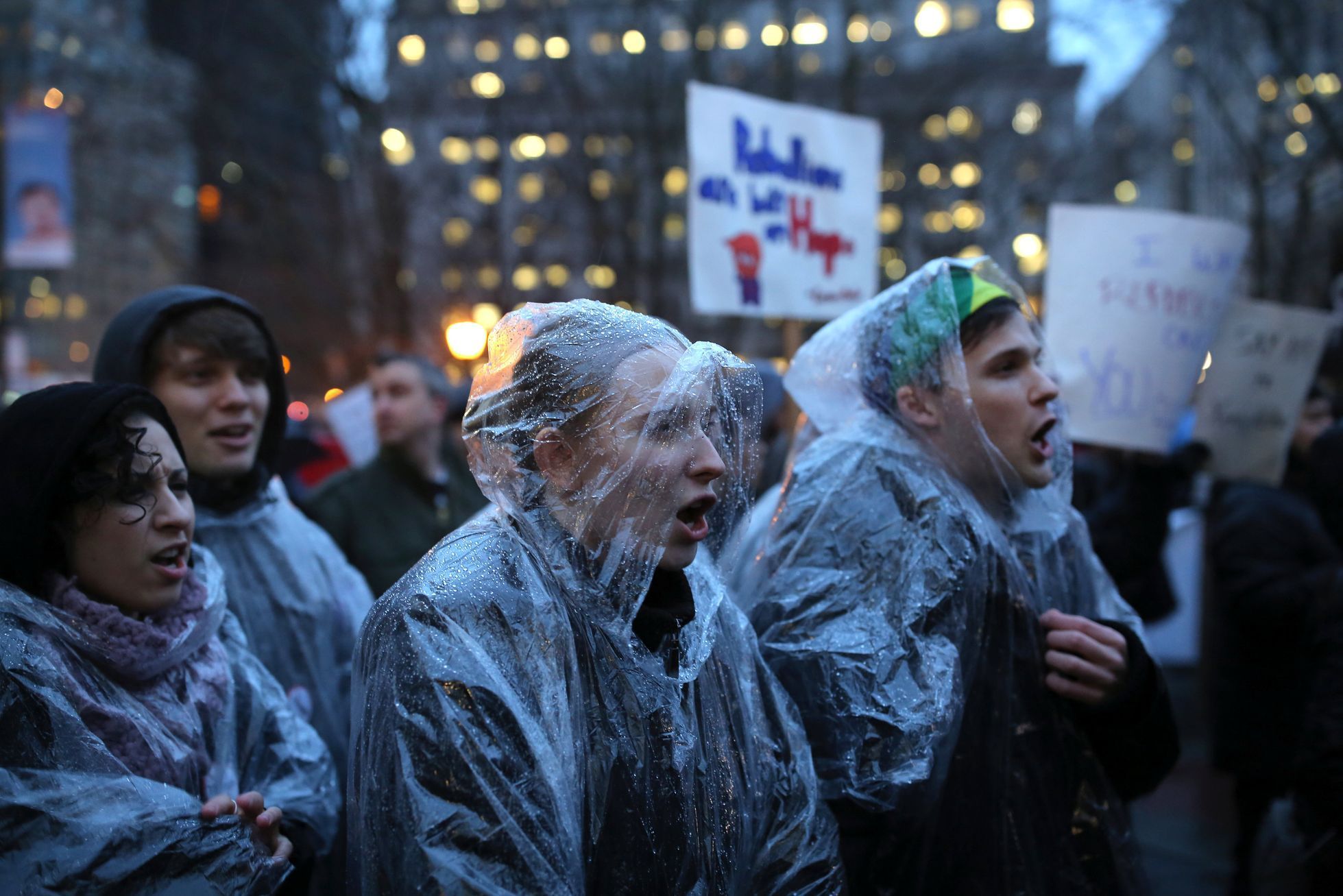 Protesty proti Trumpovi v New Yorku, leden 2017