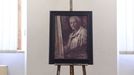 Na snímku z výstavy je Beranův autoportrét.