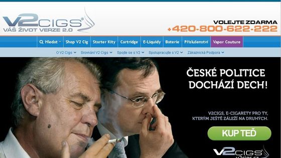 Reklama s kouřícím Zemanem propaguje e-cigarety