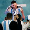 Lionel Messi slaví vítězství v semifinále MS 2022 Argentina - Chorvatsko