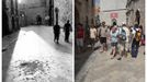 A combination picture showing a Stradun, a street in Dubrovnik city, during 1991 (L) and with tourists in 2012. The medieval city of Dubrovnik on the Adriatic coast was shelled by Serb-dominated Yugoslav troops during Croatia's 1991-95 war of independence. REUTERS/Antonio Bronic (CROATIA - Tags: CIVIL UNREST CONFLICT) Published: Čec. 31, 2012, 2:49 odp.